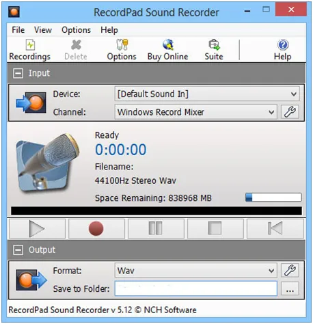 программа для улучшения качества звука микро Record Pad